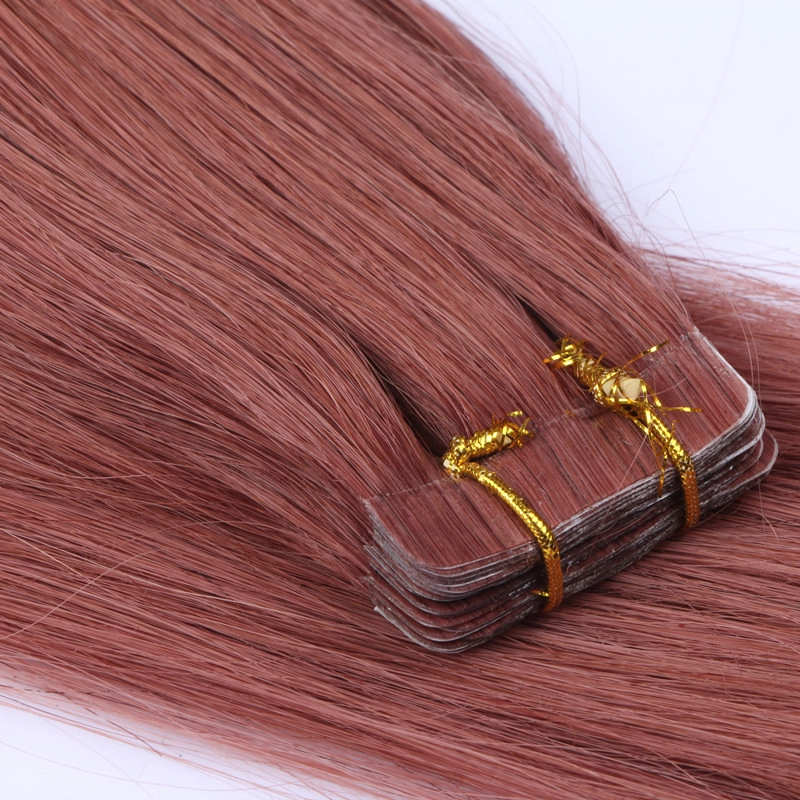 Double drawn dark auburn brown #33 Tape in hair extensions HJ 040